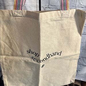 NWT POSHMARK - Shop Secondhand Canvas Tote - Duel Rainbow Stripe Strap